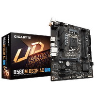 Gigabyte B560M DS3H AC mATX Motherboard, 4x DDR4 ~128GB, 1x PCI-E x16, 2x PCI-E x1, 2x M.2, 6x SATAIII, 1x USB-C, 3x USB 3.2, 2x USB 2.0 (LS)