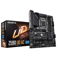 Gigabyte Z590 UD AC Intel ATX Motherboard, 4x DDR4 ~128GB, 2x PCI-E x16, 2x PCI-E x1, 3x M.2, 5x SATAIII, RAID 0/1/5/10, 6x USB 3.2, (LS)