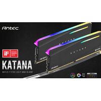 Antec 16GB Katana RGB (2x8GB) DDR4 3200MHz C16 16-18-18-38, PC4-25600 MB/s, 1.35V Desktop High Performance Gaming Memory
