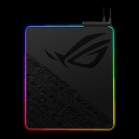 ASUS ROG Balteus QI Gaming Mouse Pad (NH01) Qi Wireless Charging LED Indicator, 15-Zone Aura Sync, Portrait Hard Surface, USB Passthrough