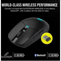 Corsair Katar Elite Wireles Ultra Light Weight 63g, Slipstream & Bluetooth RGB, ICUE, Quik Strike Buttons,18k DPI, Compact symetric Shape, Gaming Mice