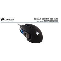 Corsair SCIMITAR RGB ELITE Black Gaming Mice, 17 programmable buttons, 18,000 DPI