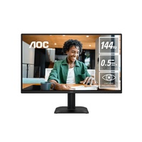 AOC 23.8' IPS, 1920×1080@144Hz, 4ms GtG, 300 cd/m², 1500:1, 178° VA, sRGB 112%, HDMI/DP, tilt -5°~23°, 16.7M colors, 16W