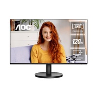 AOC 27' IPS, 120Hz, 250cd/m2,  Full HD 1920 ×1080  2w Speakers, 3-Way Frameless Slim HDMI, VGA Tilt Low Blue, Flicker Free, VESA 100, Office Monitor