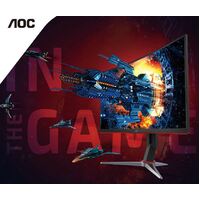 AOC 27' Curved QHD, VA, 2560 1440, 1ms 144hz, 1500R, Free-Sync Premium, DP, 2x HDMI, HAS, Flicker Free, Low Blue Mode, VESA 100x100 Gaming Monitor