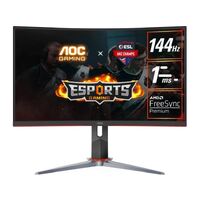 AOC 27' Curved QHD ,VA Curved 1000R, Free-Sync Premium, 0.5ms, 240Hz, HDR Ready, Gaming Monitor