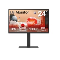 LG 24' IPS FHD 1920 x 1080, USB-C (PD65w) 100Hz 5ms, AMD FreeSync 16:9 Tilt/Height/Swivel/Pivot (Bi-direction) adjustable stand, 3yrs Monitor