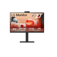 LG 27' IPS FHD 1920 x 1080, Webcam, USB-C (PD65w) 100Hz 5ms, AMD FreeSync 16:9 Tilt/Height/Swivel/Pivot (Bi-direction) adjustable stand, 3yrs Monitor