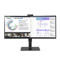 LG 34' 34BQ77QC-B Webcam IPS WQHD UltraWide , 3440x1440 21:9 5ms, HDR10 Height Adjust Tilt Swivel Pivot, SPK HDMI DP USB-C 90w, RJ45  Monitor
