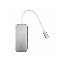 PISEN USB-C to 6- in-1 Multi-functional Docking Station Charging HUB - Grey, Ports (3x USB 3.0, 1x VGA, 1x HDMI, 1x RJ-45 Ethernet)