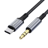 PISEN USB-C to 3.5mm AUX Audio Cable (1M) - Titanium Grey, Aluminum Alloy Braided Cable, Support Stereo, Hi-Fi Transmission