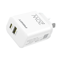 PISEN 20W Dual Port (USB-A QC3.0 18W + USB-C PD 20W) Fast Wall Charger - 3x Faster Charging, Travel-Ready, Super Small