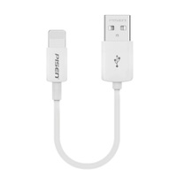 PISEN Lightning to USB-A Cable (0.2M) - White, Support Both Fast Charging and Data Cable, Stretch-Resistant, Lightweight