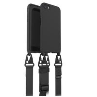OtterBox React Necklace Apple iPhone SE (3rd & 2nd Gen) and iPhone 8/7 Case Black ProPack -(77-92276),DROP+ Military Standard,Detachable Nylon Lanyard