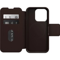 OtterBox Strada MagSafe Apple iPhone 15 Pro (6.1") Case Espresso (Brown) - (77-93559), DROP+ 3X Military Standard, Leather Folio Cover