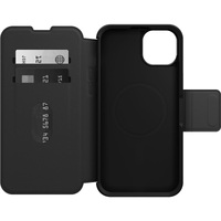 OtterBox Strada MagSafe Apple iPhone 15 Plus (6.7") Case Shadow (Black) - (77-93564), DROP+ 3X Military Standard,Leather Folio Cover,Card Holder
