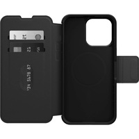 OtterBox Strada MagSafe Apple iPhone 15 Pro Max (6.7") Case Shadow (Black) - (77-93568), DROP+ 3X Military Standard, Leather Folio Cover