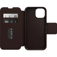 OtterBox Strada MagSafe Apple iPhone 15 (6.1") Case Espresso (Brown) - (77-93571), DROP+ 3X Military Standard,Leather Folio Cover,Card Holder