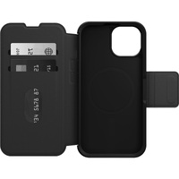 OtterBox Strada MagSafe Apple iPhone 15 (6.1") Case Shadow (Black) - (77-93572), DROP+ 3X Military Standard,Leather Folio Cover,Card Holder