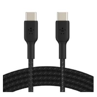 Belkin Braided USB-C cable PD 2.0 100W - Black (CAB014bt2MBK), USB-IF Certified, Cable Length 2M