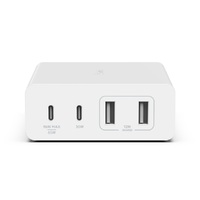 Belkin BOOST???CHARGE??? 4 Ports USB GaN Desktop Charger with Intelligent Power Sharing 108W (WCH010auWH)  - White