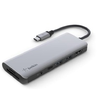 Belkin Connect 7-in-1 USB-C Multiport Hub Adapter AVC009btSGY)100W PDPorts (4K HDMI USB-C USB-A Audio Micro SD)5GbpsTravel-ReadyMultimedia