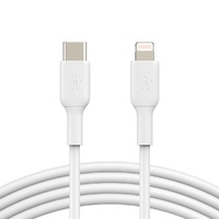 Belkin BoostCharge Lightning to USB-C Cable (1m/3.3ft) - White (CAA003bt1MWH), 18W Fast Charge, 480Mbps, 8,000+ bends tested, USB-C PD, PVC Cable,2YR.
