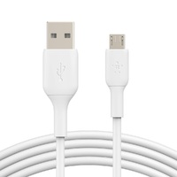 Belkin BoostCharge Micro-USB to USB-A Cable (1m/3.3ft) - White (CAB005bt1MWH), 7.5W, 480Mbps, 8,000+ bends tested, USB-IF Certif