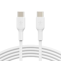 Belkin BoostCharge USB-C to USB-C Cable (2m/6.6ft) - White (CAB003bt2MWH), 60W Fast Charge, 480Mbps, 8,000+ bends tested, PVC Cable Jacket, 2YR.