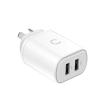 Cygnett PowerPlus 24W Dual Port (2x USB-A 12W) Wall Charger - White (CY3671PDWLCH), Small, Lightweight & Compact Design, Travel Ready,Charge 2 Devices