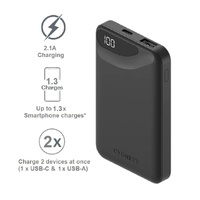 Cygnett ChargeUp Boost 3rd Gen 5K mAh Power Bank - Black (CY4340PBCHE),1xUSB-C(10.5W),1xUSB-A(10.5W),15cm USB-C Cable,Digital Display,Charge 2 Devices