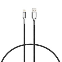 Cygnett Armoured Lightning to USB-A Cable (3M) - Black (CY2671PCCAL), 2.4A/12W, Double Braided Nylon, 20K Bend, MFi, Fast Charge, 5 Yr. WTY.