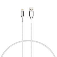 Cygnett Armoured Lightning to USB-A Cable (3M) - White (CY2687PCCAL), 2.4A/12W, Braided, 20K Bend, Fast Charge, Apple iPhone/iPad/MacBook, 5 Yr. WTY.