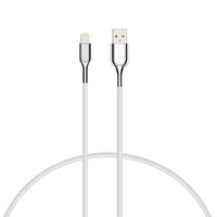 Cygnett Armoured Lightning to USB-A Cable (3M) - White (CY2687PCCAL), 2.4A/12W, Braided, 20K Bend, Fast Charge, Apple iPhone/iPad/MacBook, 5 Yr. WTY.