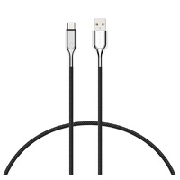 Cygnett Armoured USB-C to USB-A (2.0) Cable (1M) - Black(CY2681PCUSA),Braided,Samsung Galaxy,Apple iPhone,iPad,MacBook,Google,OPPO,Nokia,5 Yr. WTY.