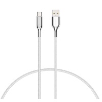 Cygnett Armoured USB-C to USB-A (2.0) Cable (2M) - White(CY2698PCUSA),Braided,Samsung Galaxy,Apple iPhone,iPad,MacBook,Google,OPPO,Nokia,5 Yr. WTY.