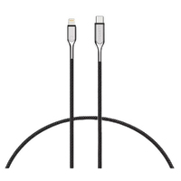 Cygnett Armoured Lightning to USB-C Cable (50cm) - Black (CY4363PCCCL), 30W,Braided,20K Bend,Fast Charge,Durable,Apple iPhone/iPad/MacBook, 5 Yr. WTY.