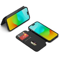 Cygnett MagWallet Apple iPhone 15 Plus Leather Wallet Case - Black (CY4595MAGWT),360 Protection,Multi-Angle 3x Card Slots MagSafe 4FT Drop Protection
