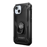 Cygnett Apple iPhone 15 (6.1") Rugged Case - Black (CY4632CPSPC), Integrated kickstand, Secure and magnetic disk mount, 6ft drop protection