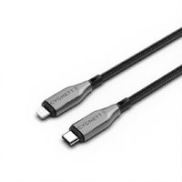 Cygnett Armoured Lightning to USB-C (2.0) Cable (50cm) - Black (CY4666PCCCL), 30W, Braided, 480Mbps Transfer, Fast Charge iPhone/iPad, MFi
