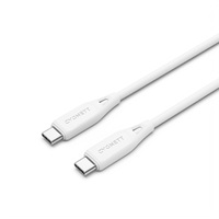 Cygnett Essentials USB-C to USB-C (2.0) Cable (1M) - White (CY4692PCTYC), 3A/60W, 480Mbps Transfer, Fast Charge, Flexible, Durable PVC