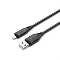 Cygnett Essentials Lightning to USB-A (2.0) Cable (1M) - Black (CY4699PCCAL), 2.4A/12W, 480Mbps Transfer, Fast Charge iPhone/iPad, MFi