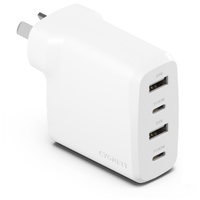 Cygnett PowerPlus 45W Multi Port Fast Wall Charger - White (CY4769PDWCH), 2xUSB-C PPS (45W),2xUSB-A (20W), Charge 4x Devices, Compact, Lightweight