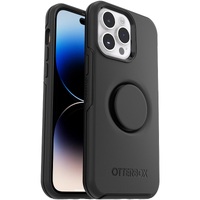 OtterBox Otter + Pop Symmetry Apple iPhone 14 Pro Max Case Black - (77-88765), Antimicrobial,DROP+ 3X Military Standard,Swappable PopGrip,Raised Edges