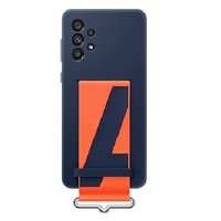 Samsung Galaxy A73 5G Silicon Cover With Strap - Navy (EF-GA736TNEGWW), Enhances the Softness and Ups the Style Factor, Easy Grip