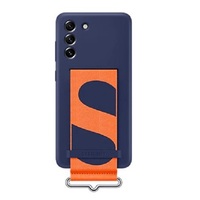 Samsung Galaxy S21 FE 5G Silicone Cover With Strap - Navy (EF-GG990TNEGWW), Get Strapped In, Handheld Style, Strap To Your Tastes