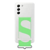 Samsung Galaxy S21 FE 5G Silicone Cover With Strap - White (EF-GG990TWEGWW), Get Strapped In, Handheld Style, Strap To Your Tastes