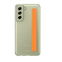 Samsung Galaxy S21 FE Clear Cover With Strap - Olive Green (EF-XG990CMEGWW), Hybrid Material For Stronger Defence, Colours To Match Your Style