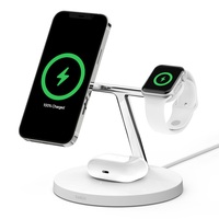 Belkin Boost Charge Pro 15W 3-in-1 Wireless Charger with MagSafe - White - FOR APPLE