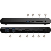Belkin Thunderbolt 3 Dock Pro - Silver(F4U097au),85W, Ports (SD,USB-A,USB-C,Audio Port,Display Port ,GbE, USB-A) Dual Display,170W PSU, Multimedia Hub